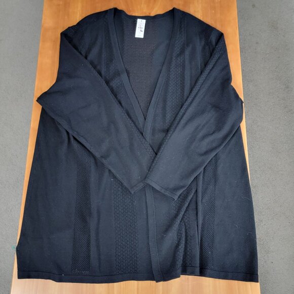 NWT Talbots Textured Black Open Front Cardigan - 3X - Picture 3 of 7